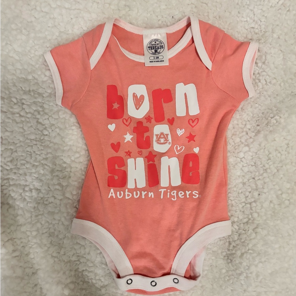 Auburn Tigers 'Born to Shine' Pink Baby One-Piece 🏈